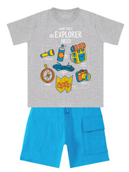Explorer Erkek Çocuk T-shirt Şort Takım - Thumbnail