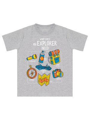 Explorer Kamp Temalı Erkek Çocuk Yazlık T-shirt Kargo Cepli Şort Takım - 4