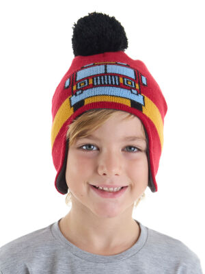 Fire Truck Boy Beanie - 1