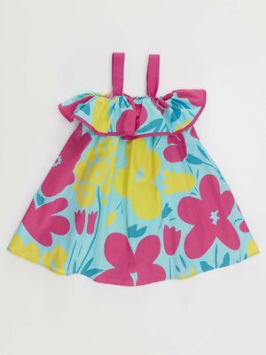 Flower Garden Girl Poplin Dress - 3