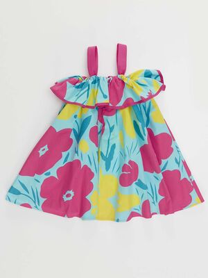 Flower Garden Girl Poplin Dress - 4