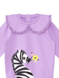 Flower Zebra Baby Girl Lilac Sweatshirt - 3