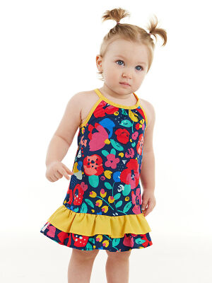 Flowers Baby Girl Poplin Dress - 1