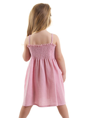 Flowers Muslin Girl Pink Dress - 2