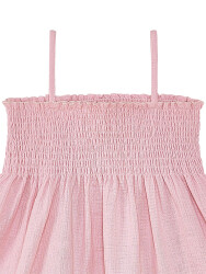 Flowers Muslin Girl Pink Dress - 5