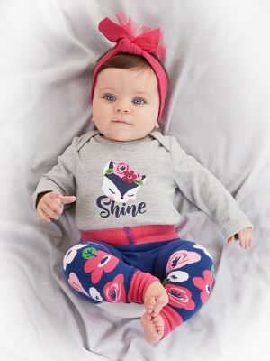 Fox Baby Girl Leggings+Bodysuit Set - 2