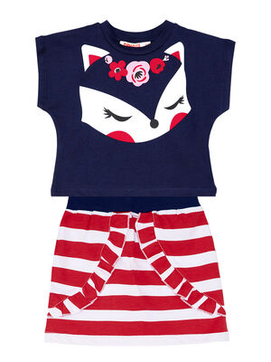Fox Girl Crop Top&Skirt Set