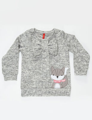 Fox Grey Girl Jumper - 3