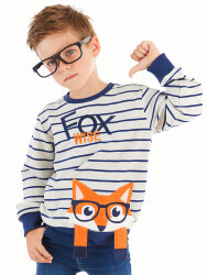 Fox Striped Boy Sweatshirt - 1