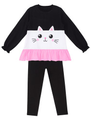 Frilled Cat Girl T-shirt&Leggings Set - 3