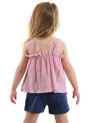 Frilled Muslin Girl Blouse&Shorts Set - 2