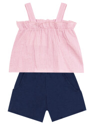 Frilled Muslin Girl Blouse&Shorts Set - 3