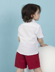 Front-Pocket White Boy Shirt - 2