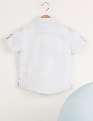 Front-Pocket White Boy Shirt - 4