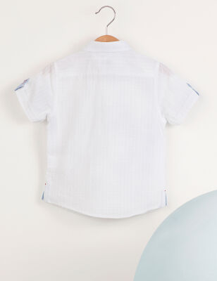 Front-Pocket White Boy Shirt - 4