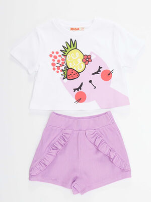 Fruity Cat Girl T-shirt&Shorts Set