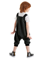 Funny Face Boy Grey Overall - 2