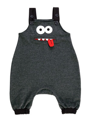 Funny Face Boy Grey Overall - 3