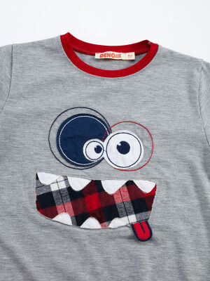 Funny Face Boy Striped T-shirt&Pants Set - 5