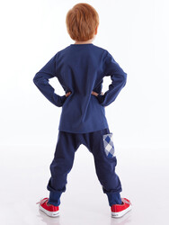 Funny Face Plaid Boy Pants Set - 2