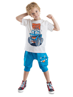 Funny Truck Boy T-shirt&Capri Pants Set - 1