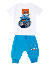 Funny Truck Boy T-shirt&Capri Pants Set - 3