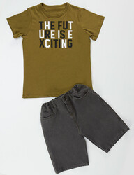 Future Erkek Çocuk T-shirt Denim Şort Takım - Thumbnail