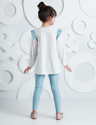 Gazelle Girl Cream/Blue Tunic+Leggings Set - 2