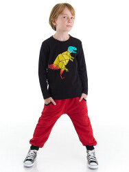 Geometric Dino Boy T-shirt&Pants Set - 1