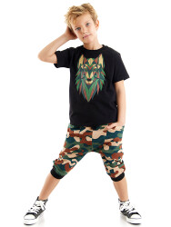 Geometric Wolf Boy T-shirt&Harem Pants Set - 1