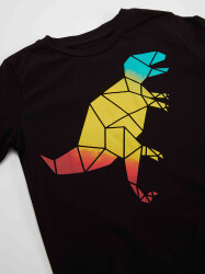 Geometrik Dino Erkek Çocuk T-shirt Pantolon Takım - 5