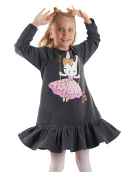 Giitter Rabbit Girl Anthracite Dress - 1