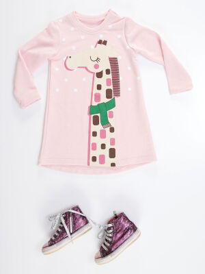 Giraffe Pink Girl Dress - 3