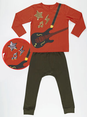 Gitarist Erkek Çocuk T-shirt Pantolon Takım
