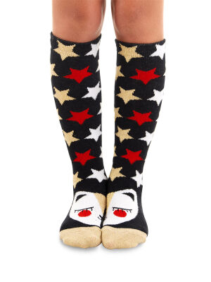 Glitter Cat Knee-Lenght Girl Socks - 2