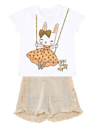 Golden Bunny Girl T-shirt&Shorts Set - 3