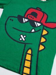 Gözlüklü Dino Erkek Çocuk Kışlık T-shirt Pantolon Takım - 5