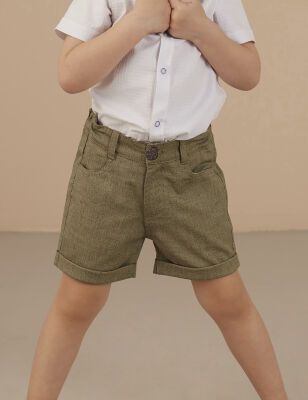 Green Flat-Front Boy Shorts - 1