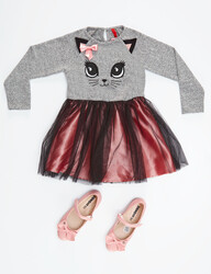 Grey Kitty Dress - Thumbnail