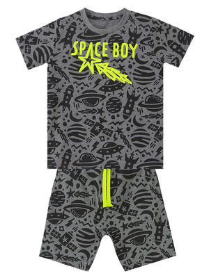 Grey Space Boy T-shirt&Shorts Set