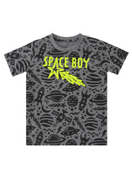 Grey Space Boy T-shirt&Shorts Set - Thumbnail