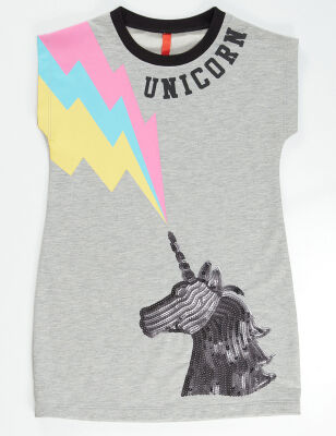 Grey Unicorn Girl Dress - 3