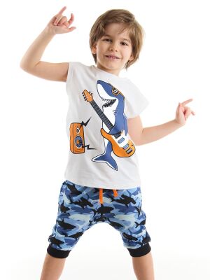 Guitarist Shark Boy T-shirt&Harem Pants Set - 1