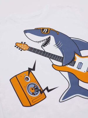 Guitarist Shark Boy T-shirt&Harem Pants Set - 5