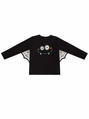 Halloween Cadılar Bayramı Erkek Çocuk Siyah Uzun Kollu T-shirt - 3