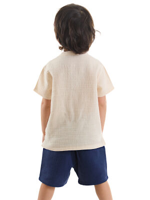 Handsome Muslin Boy Shirt&Shorts Set - 2