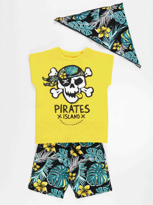 Hawaii Pirate Boy T-shirt&Shorts&Bandana Set - 3