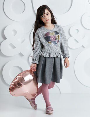 Heart Grey Girl Knit Dress - 1