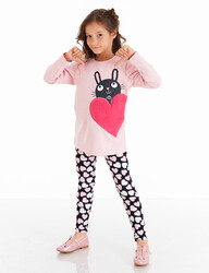 Heart&Bunny Girl Leggings Set - 1