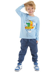 Helikopter Erkek Çocuk T-shirt Pantolon Takım - Thumbnail